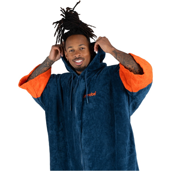 2026 Dryrobe Handtuch-Bademantel Mit Kapuze Und Reißverschluss Für Erwachsene FZORGTWLDSB - Deep Sea Blue